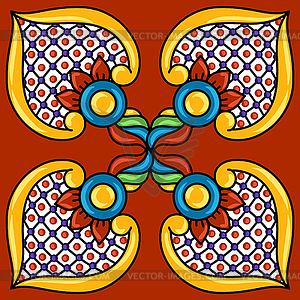 Mexican talavera ceramic tile pattern. Decoration - vector clip art