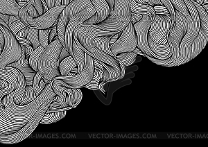 Background with wave line curls. Monochrome - vector clip art