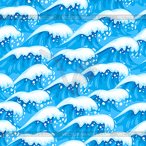 Seamless wave pattern with sea foam - vector clip art