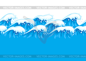 Seamless wave pattern with sea foam - vector clipart