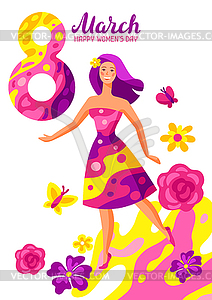 Greeting card for International Womens Day - vector clipart