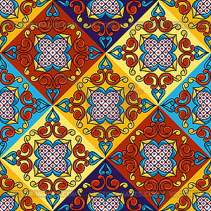 Mexican talavera ceramic tile seamless pattern. - vector image