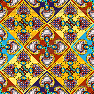 Mexican talavera ceramic tile seamless pattern. - vector image