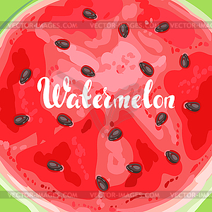 Background with ripe watermelon slice - vector clipart