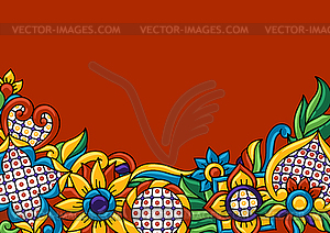 Background with mexican talavera pattern. Decoratio - vector clipart