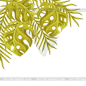 Background with palm leaves - vector clip art