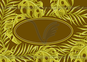 Background with palm leaves - vector clipart