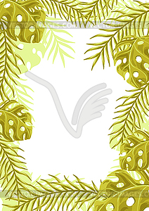 Рамка с пальмовыми листьями - цветной векторный клипарт