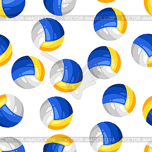 Seamless pattern with volleyball balls in flat style - vector clip art