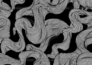 Seamless pattern with wave line curls. Monochrome - vector image