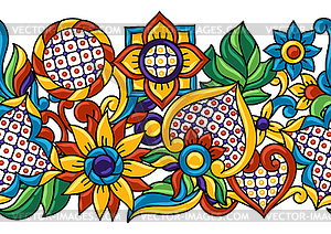 Mexican talavera seamless pattern. Decorative - vector image