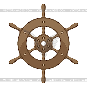 Ship steering wheel. Nautical symbol icon - vector clipart