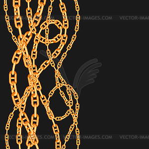 Background with golden chains - vector clip art