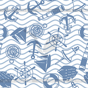 Seamless pattern with symbols and items - vector clipart