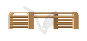 Деревянная скамейка. место для парков и площадей - векторное изображение EPS