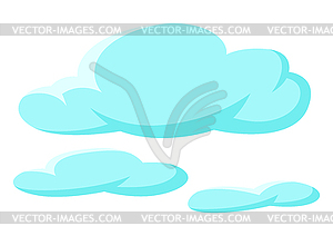 Набор синих облаков - цветной векторный клипарт