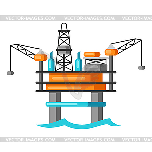 Oil sea platform - royalty-free vector clipart