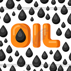 Background with oil black drops - vector clipart