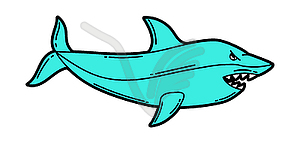 Cartoon shark. Urban colorful teenage creative image - vector image
