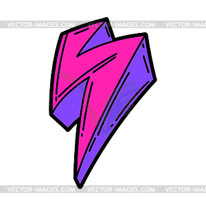 Cartoon lightning. Urban colorful teenage creative - vector image