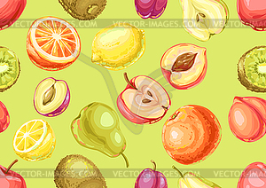 Seamless pattern with ripe fruits - vector clipart