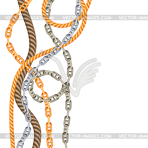 Background with old chains and ropes - vector EPS clipart