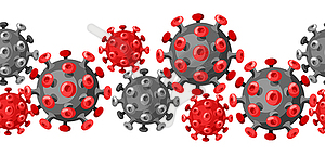 Seamless pattern with coronavirus molecule Covid-19 - vector clip art