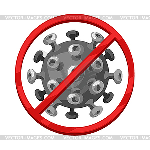 Stop Covid-19. Background with coronavirus molecule - vector clipart