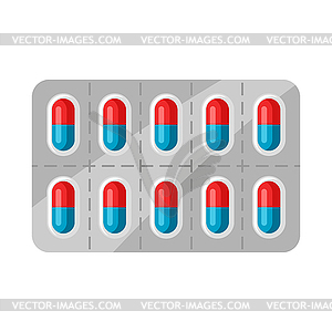 Medical blister with pills - vector clipart