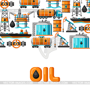 Background design with oil and petrol icons - royalty-free vector clipart