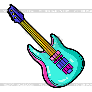 Cartoon musical electric guitar - vector image