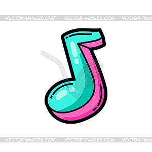 Cartoon musical note - vector clipart