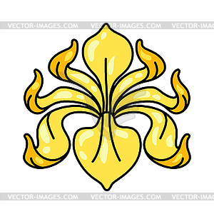 Цветок ириса. Натуральное декоративное растение - иллюстрация в векторном формате