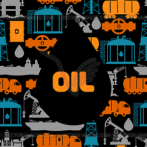 Background design with oil and petrol icons - vector clipart