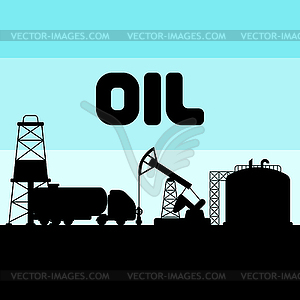 Добыча нефти - изображение в векторе / векторный клипарт