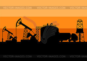 Добыча нефти - векторный клипарт