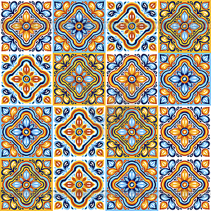 Итальянская керамическая плитка. Средиземное море - изображение в векторном виде