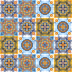 Italian ceramic tile pattern. Mediterranean - vector EPS clipart