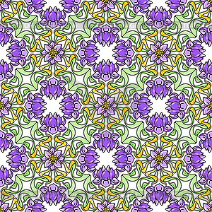 Art Nouveau seamless pattern. Floral motifs in retr - vector clip art