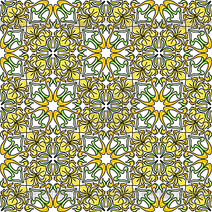 Art Nouveau seamless pattern. Floral motifs in retr - color vector clipart