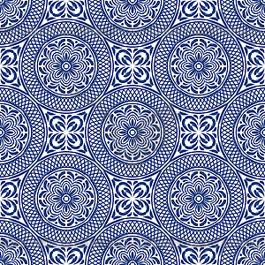 Italian ceramic tile pattern. Mediterranean - vector clipart