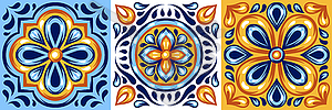 Italian ceramic tile pattern. Mediterranean - vector clipart