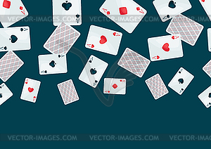 Background with four aces playing cards suit - vector clip art