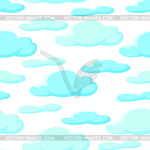 Seamless pattern with blue clouds - vector clip art