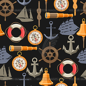 Seamless pattern with symbols and items - vector clipart / vector image