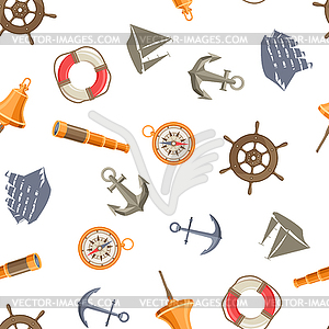 Seamless pattern with symbols and items - vector image
