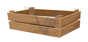 Empty wooden box for vegetables - vector clipart