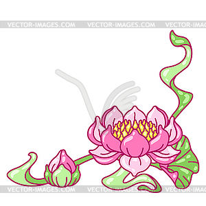 Decorative element with lotus flowers. Art Nouveau - vector clipart