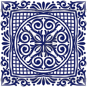 Italian ceramic tile pattern. Mediterranean - vector clipart