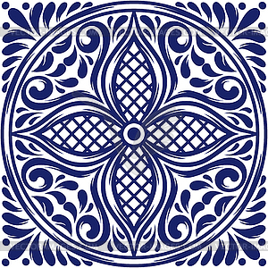 Italian ceramic tile pattern. Mediterranean - vector clipart